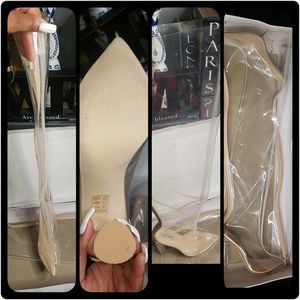 Clear thigh high boots